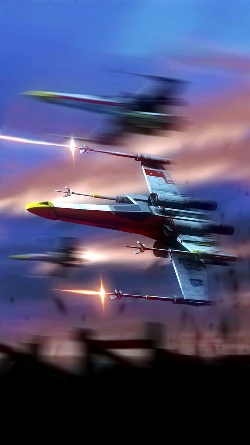 Flygin I Det Okända Med En Star Wars X-wing. Wallpaper