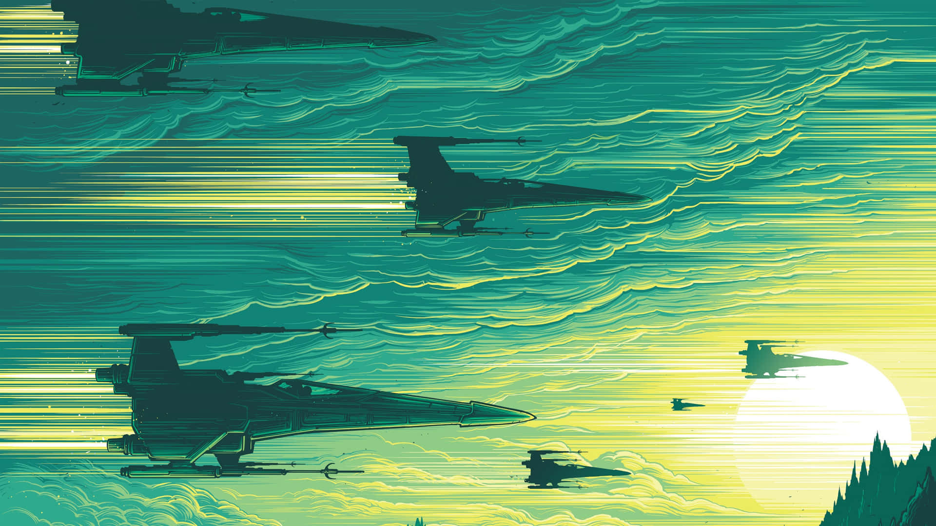 Experience the thrill of piloting an X-wing fighter Wallpaper