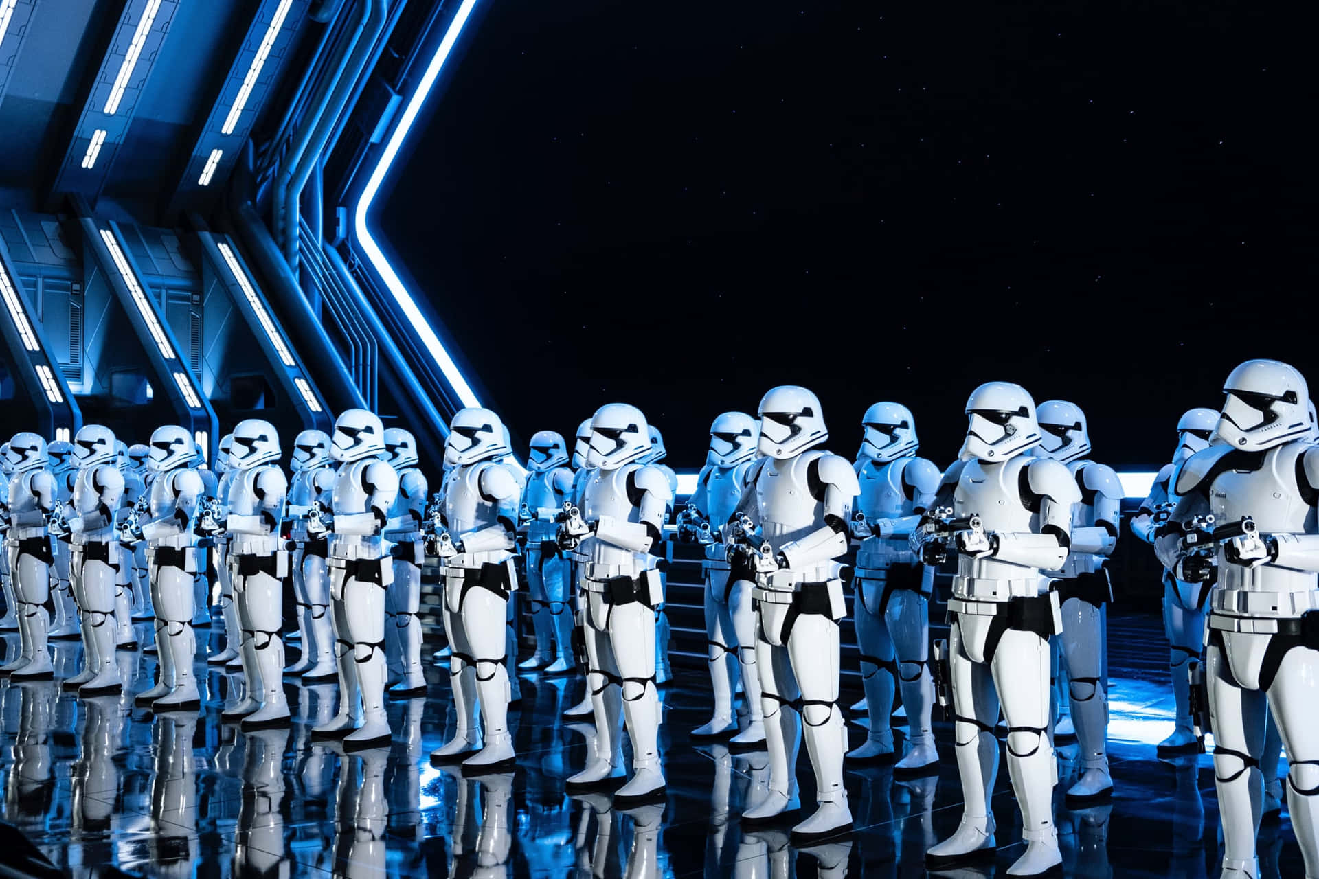 Star Wars Zoom Baggrund Stormtroopere klar til kamp