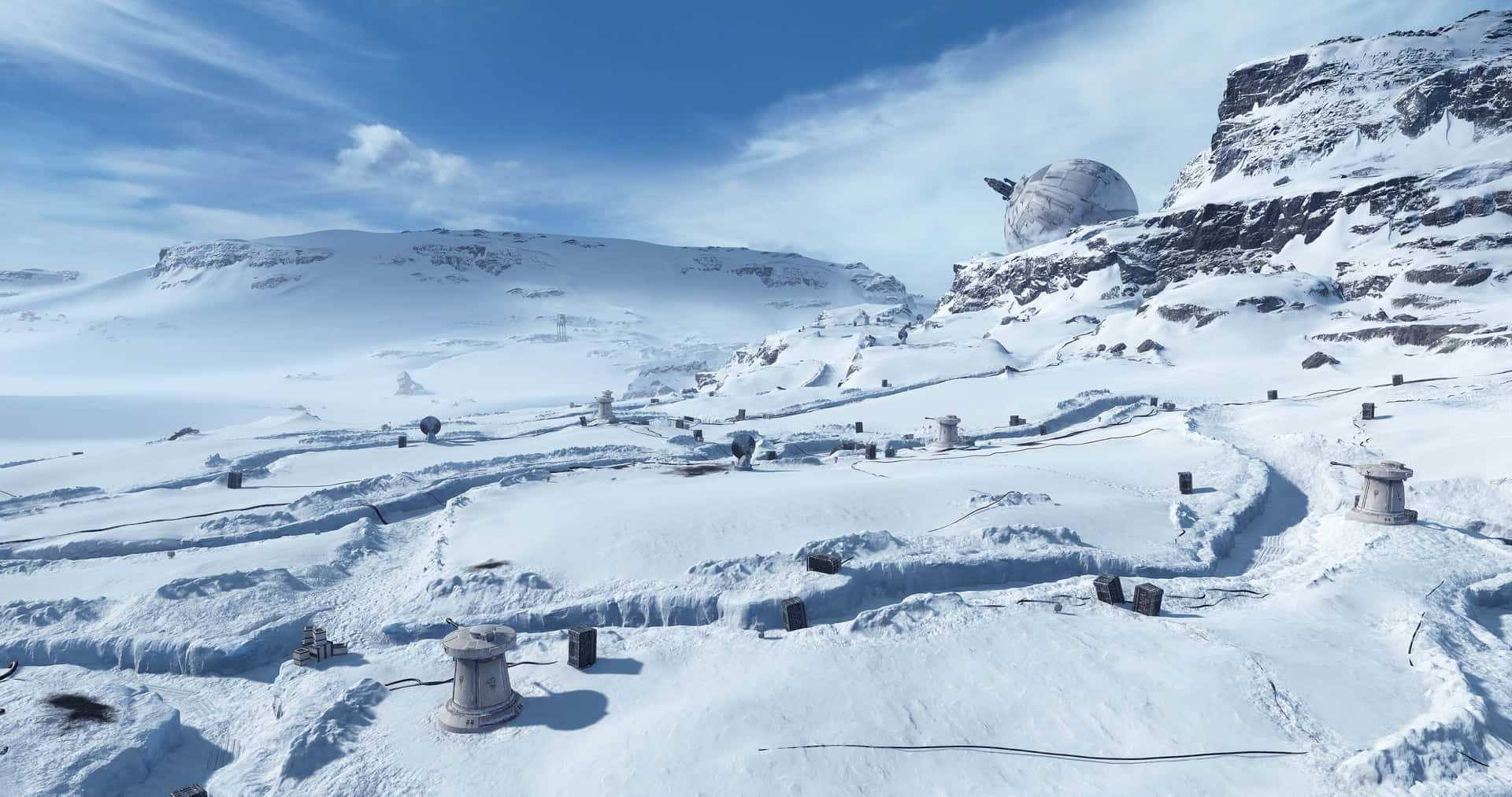 Star Wars Zoom-baggrund Hoth med sneagtig tekstur