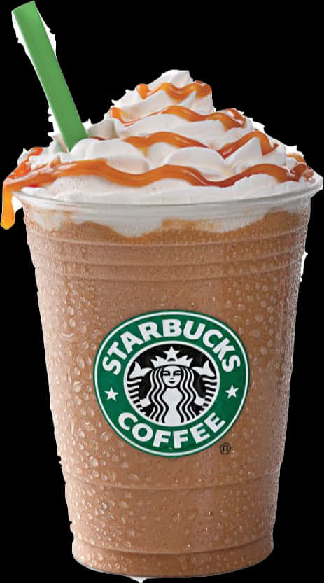 Starbucks Caramel Frappuccinowith Whipped Cream PNG