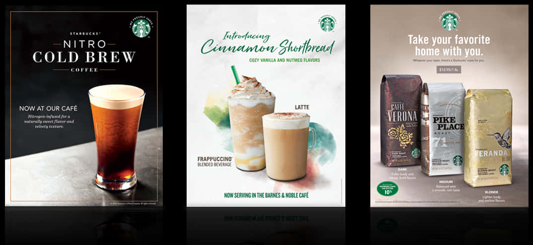 Starbucks Drink Selections Advertisement PNG