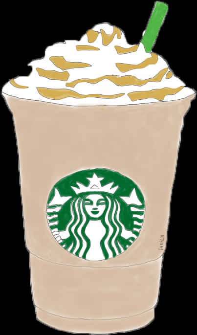 Starbucks Frappewith Whipped Cream PNG