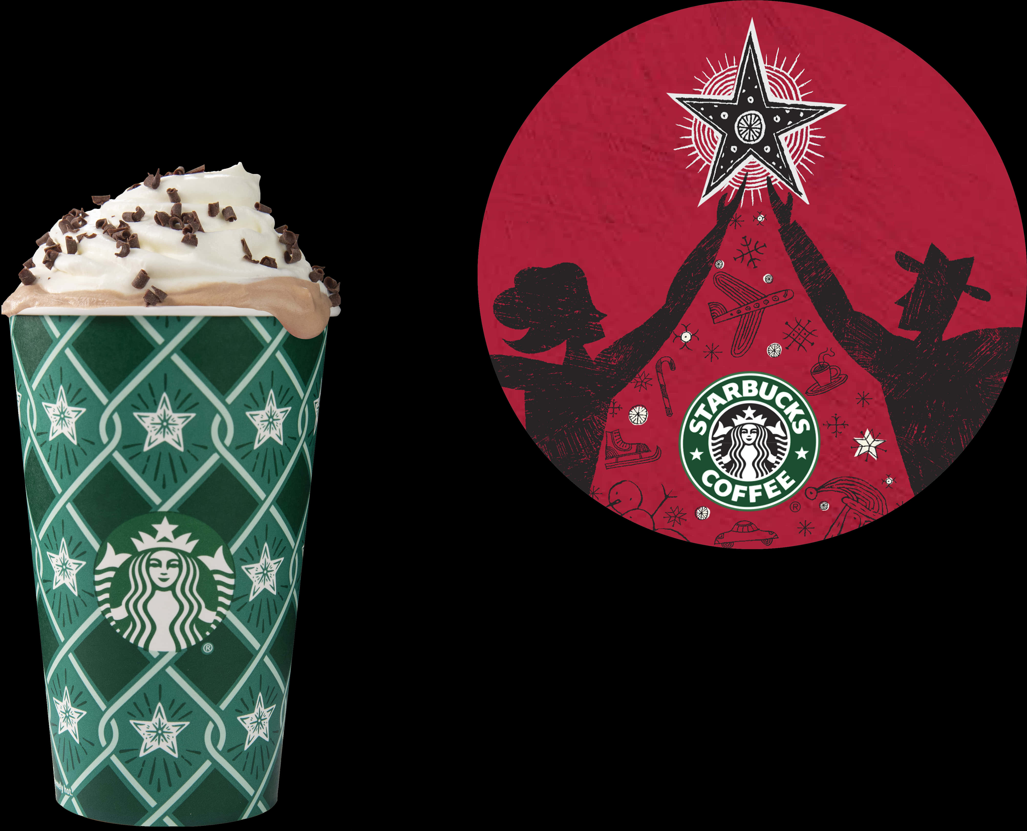 Starbucks Holiday Cupand Logo PNG