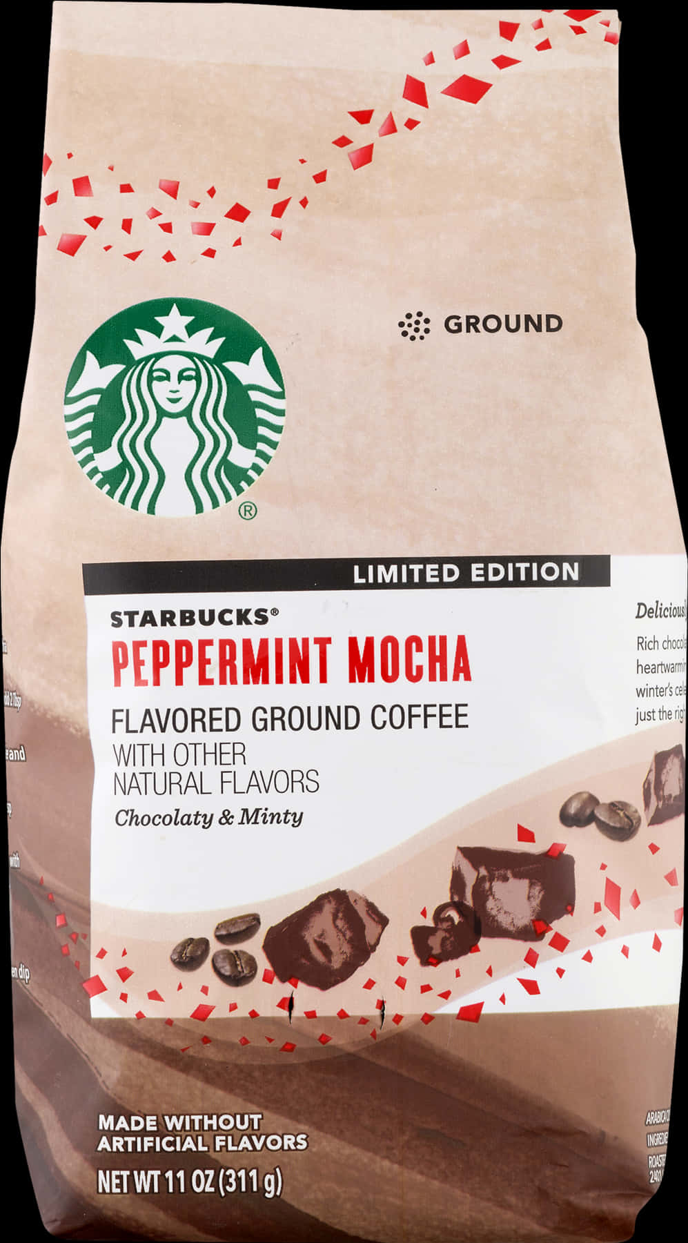Starbucks Peppermint Mocha Ground Coffee Limited Edition PNG