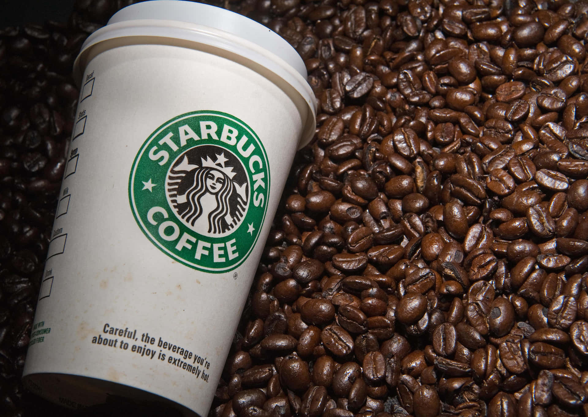 Enjoy a hot cup of Starbucks coffee and relax