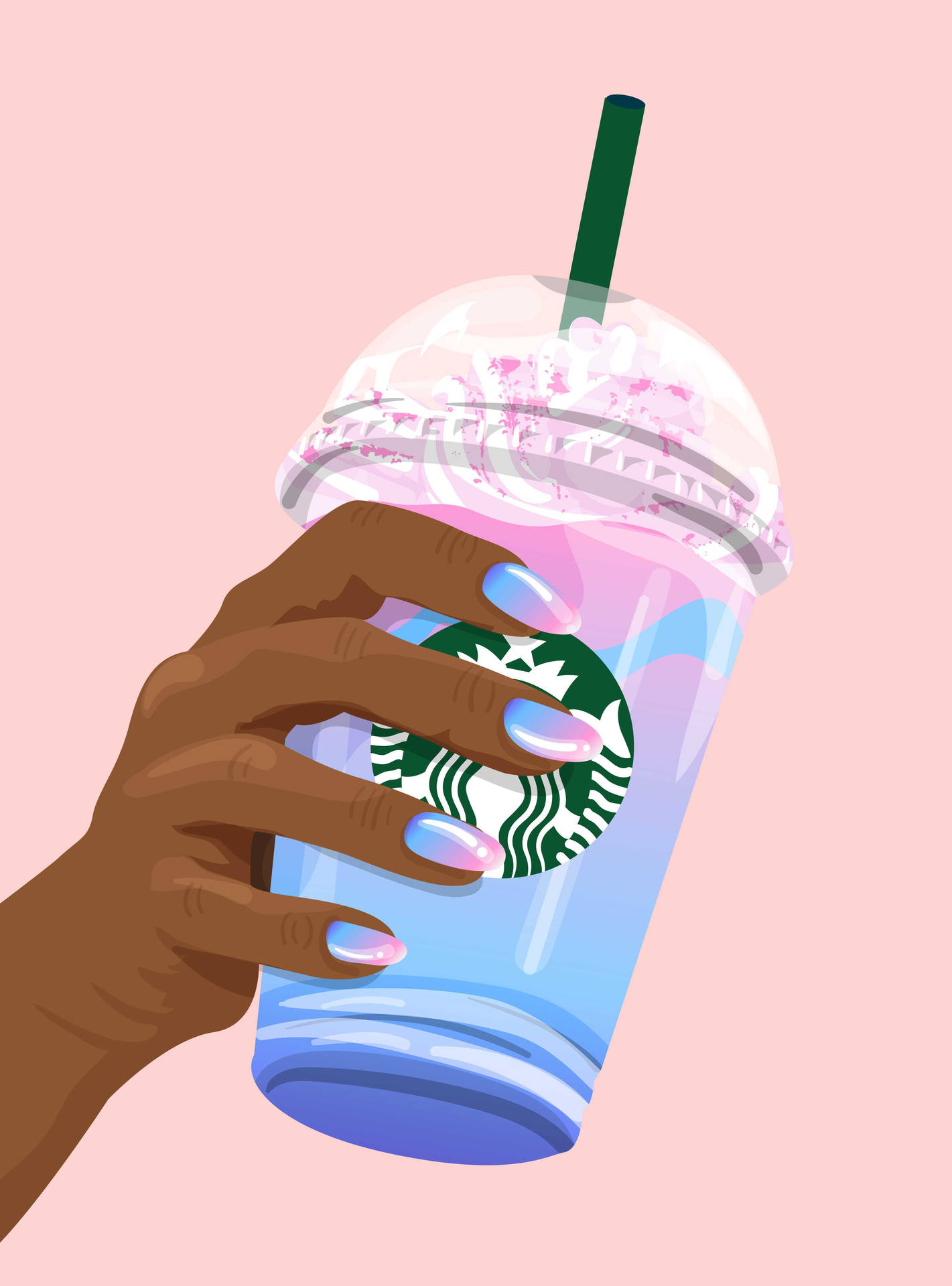 Starbucks Unicorno Frappuccino Arte Sfondo