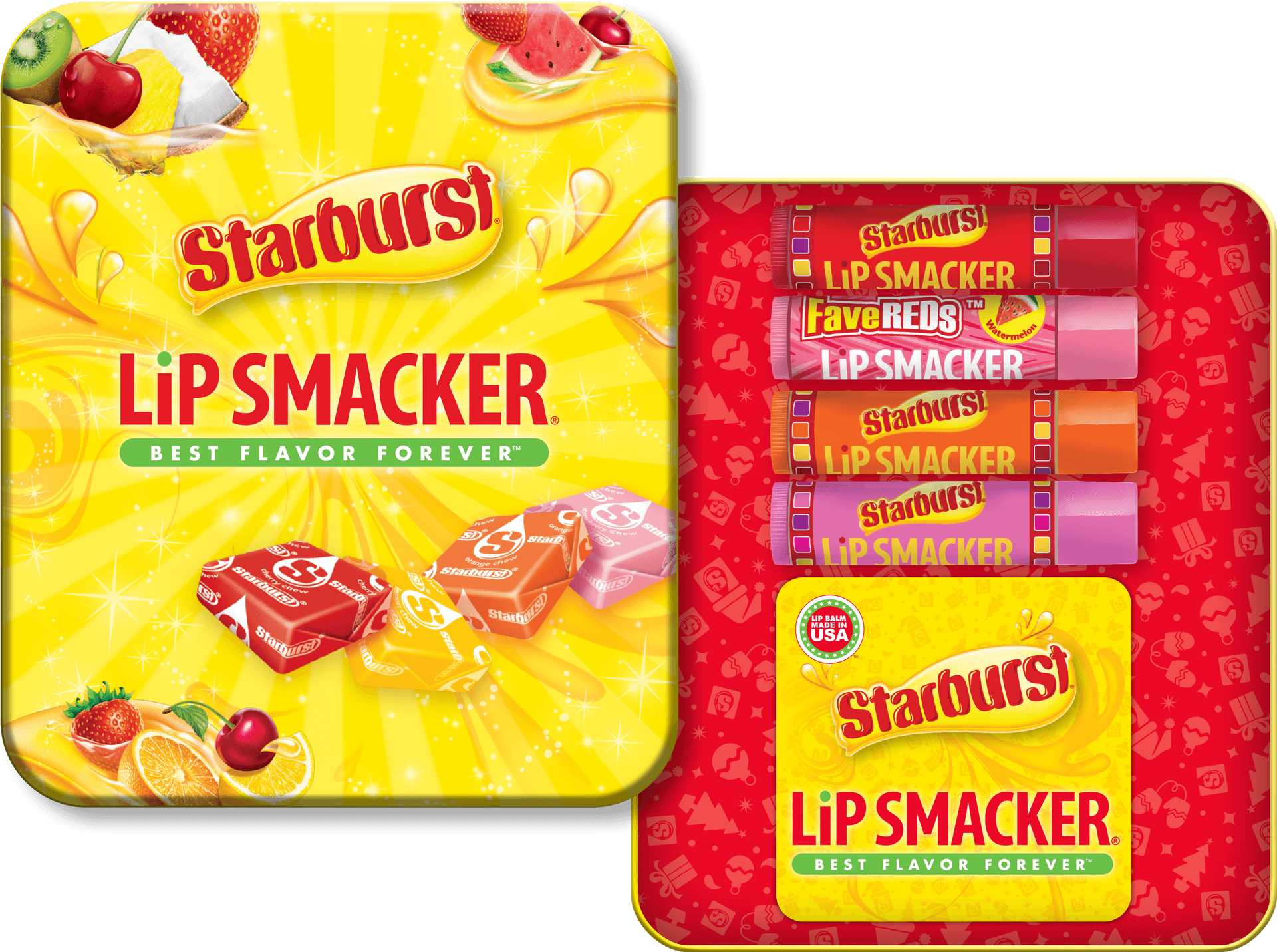 Starburst Lip Smacker Flavored Lip Balm Set PNG