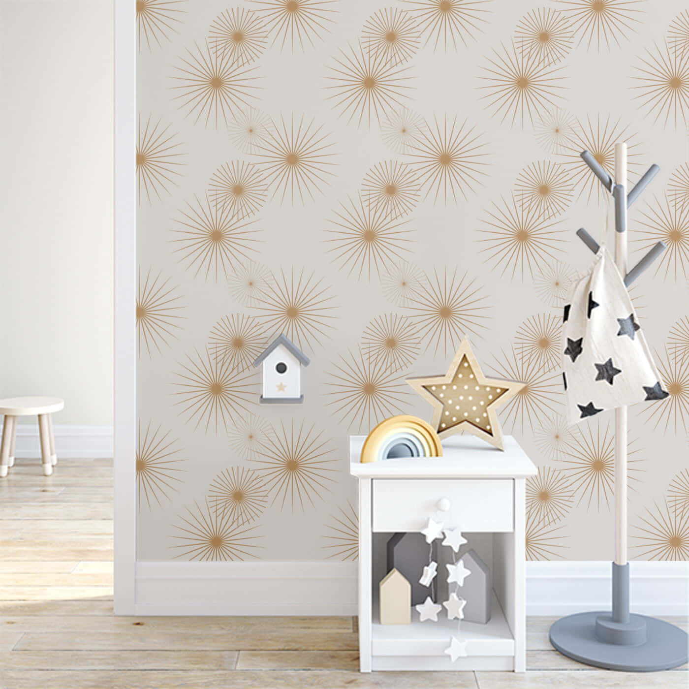 Starburst Pattern Wallpaperin Nursery Room Wallpaper