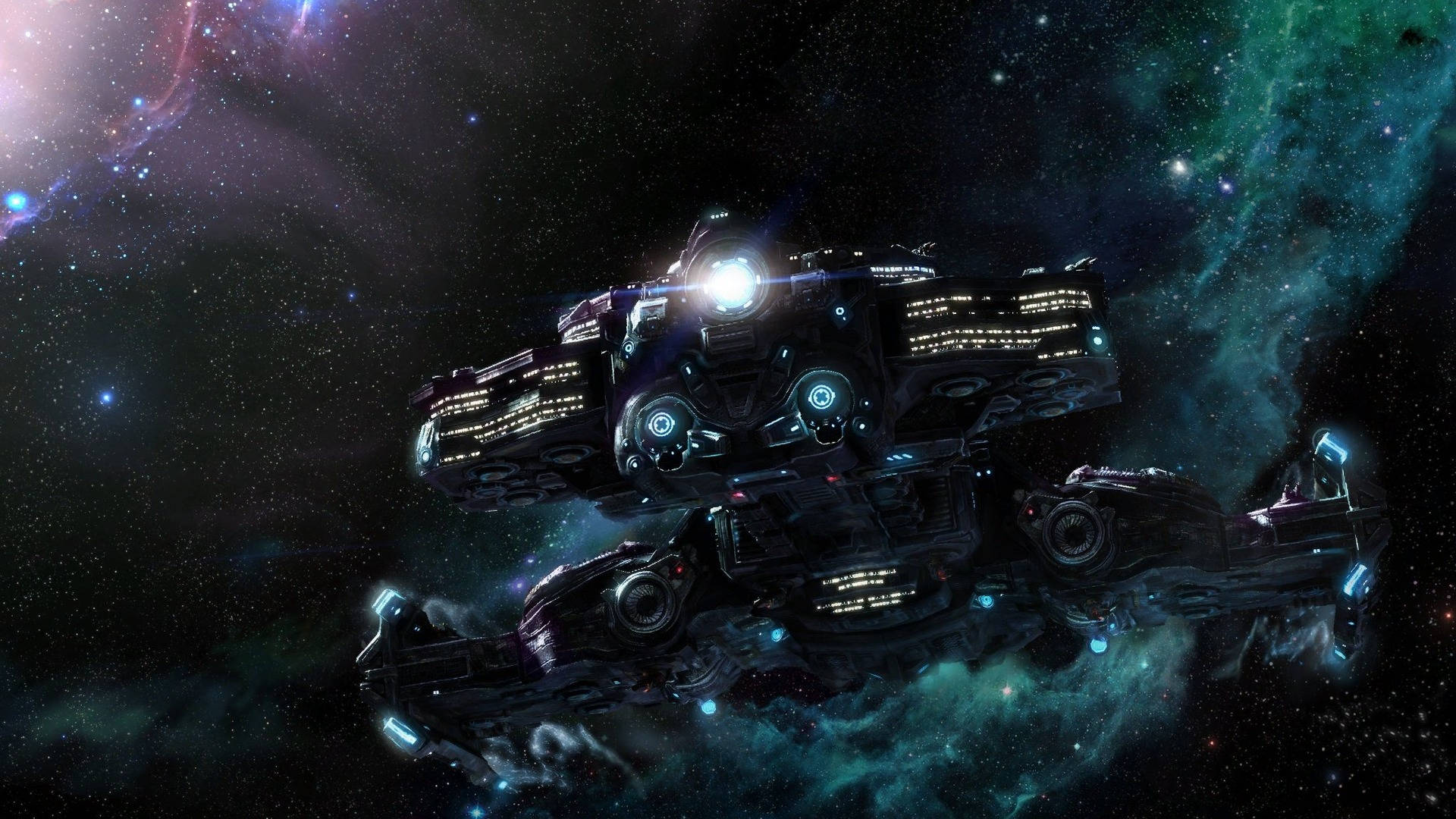 Starcraft 2 Galaxy Spaceships Wallpaper