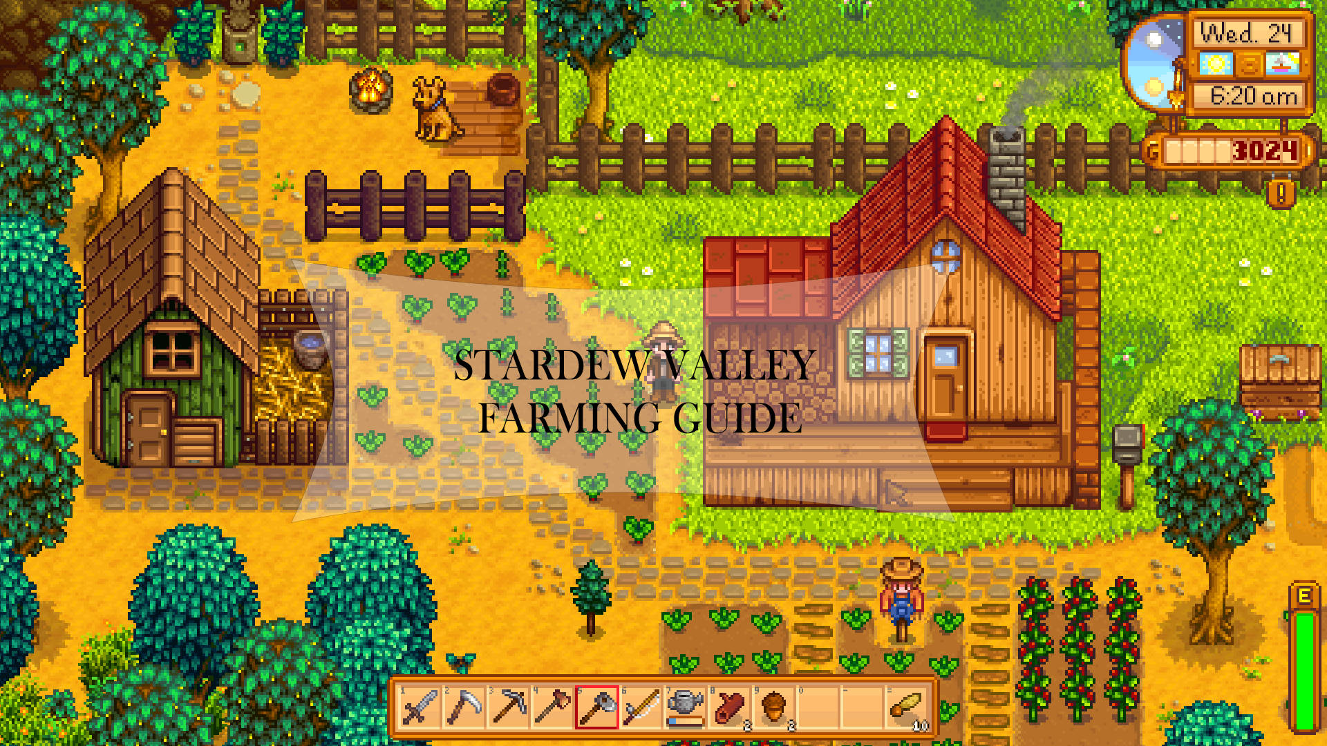 Start mastering the art of farming with the Stardew Valley Farming Guide Wallpaper