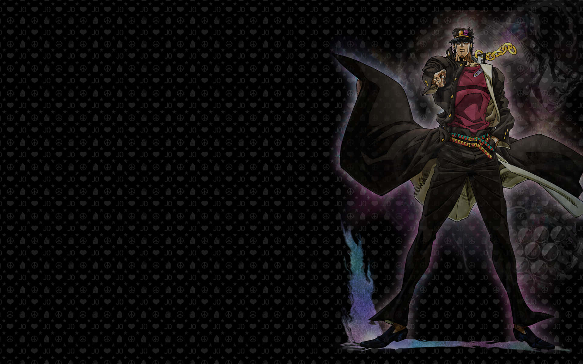 Jotaro Kujo and companions embarking on a thrilling adventure in Stardust Crusaders Wallpaper