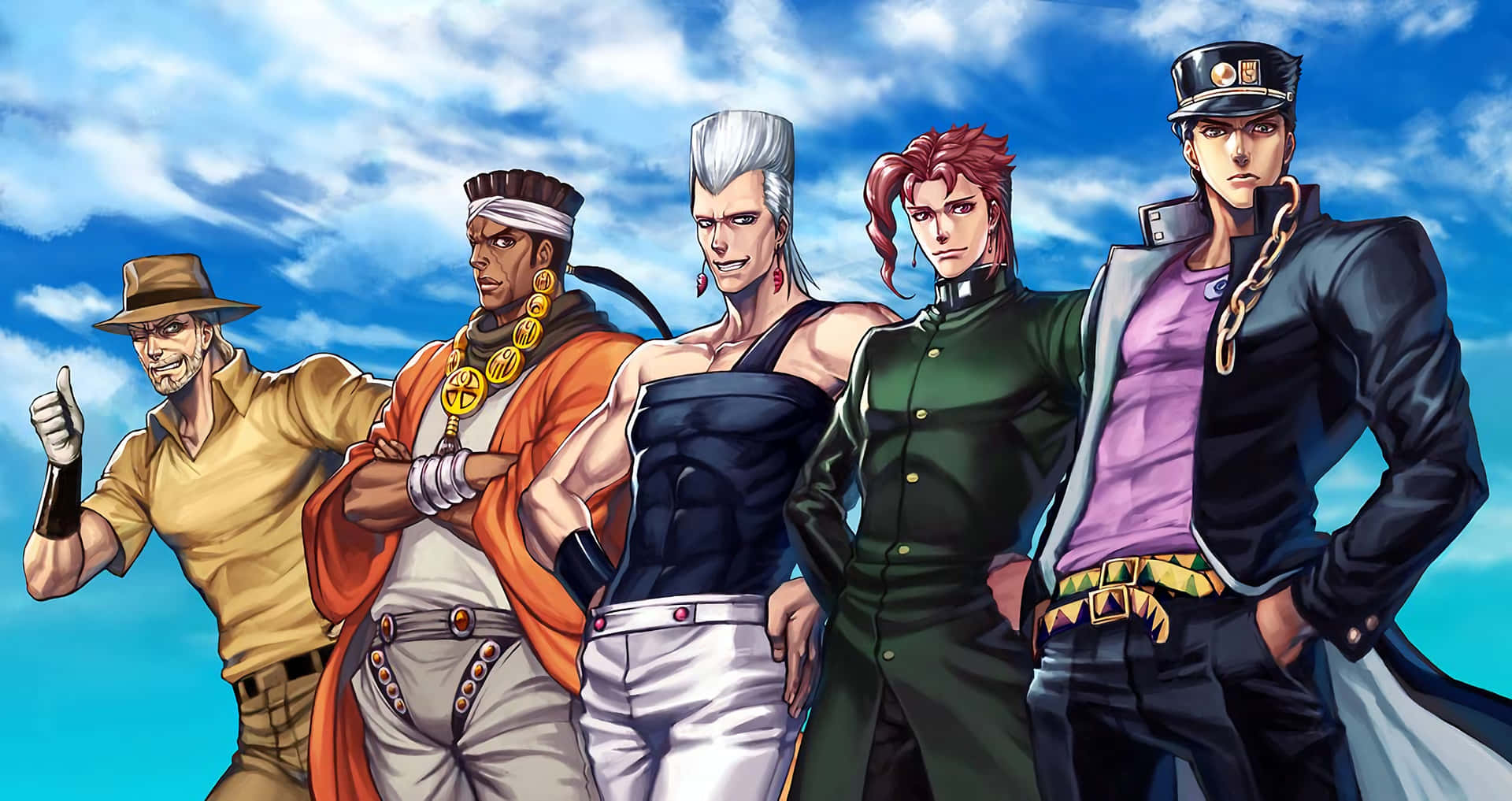 Heltene Fra Stardust Crusaders Forenes Bakgrunnsbildet