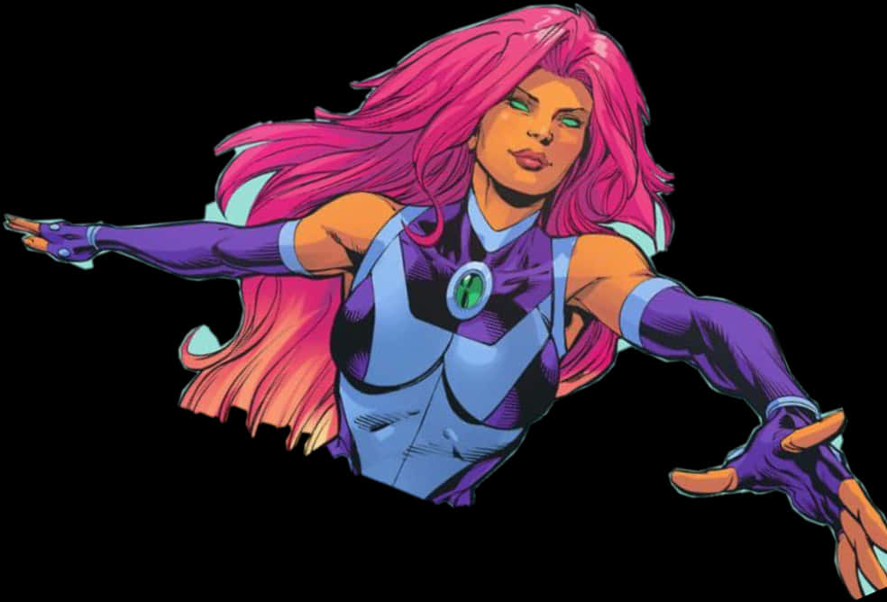 Starfire Flying Action Pose PNG