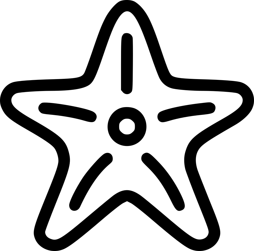 Starfish Outline Clipart PNG