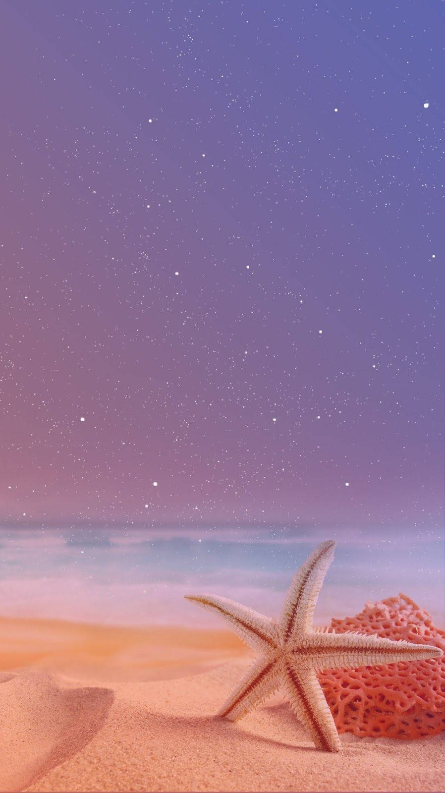 Starfish Purple Sky Telefon Wallpaper