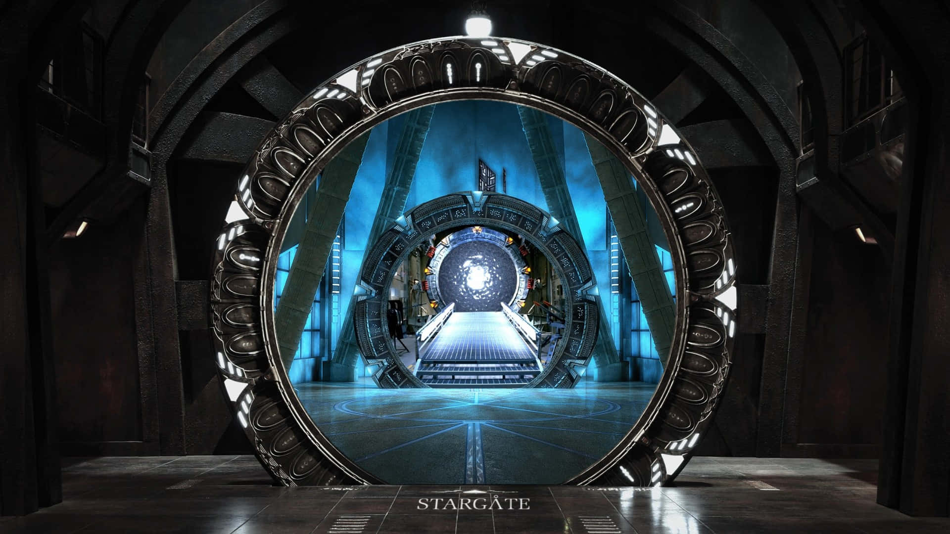 Gå igennem Stargaten og udforsk universet. Wallpaper
