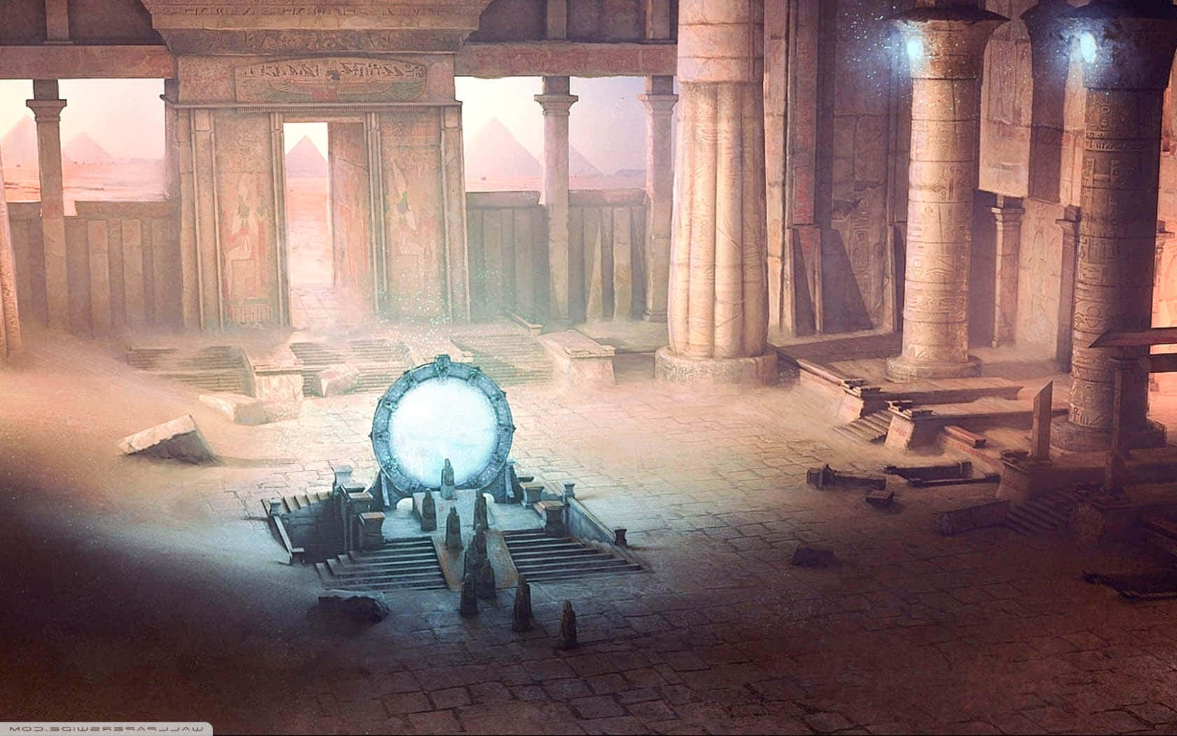 Desbloqueaantiguos Mundos Con El Stargate Fondo de pantalla