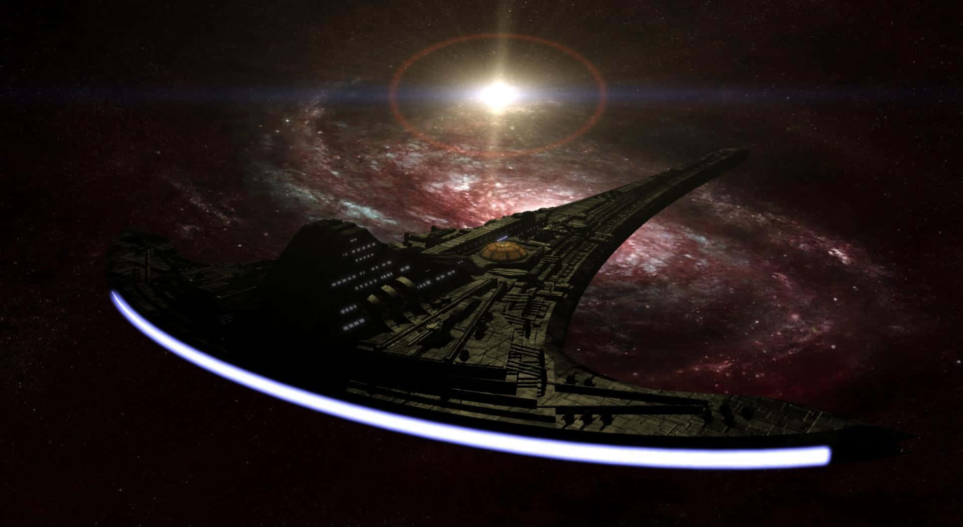 To racere, en univers: foren med Stargate Wallpaper