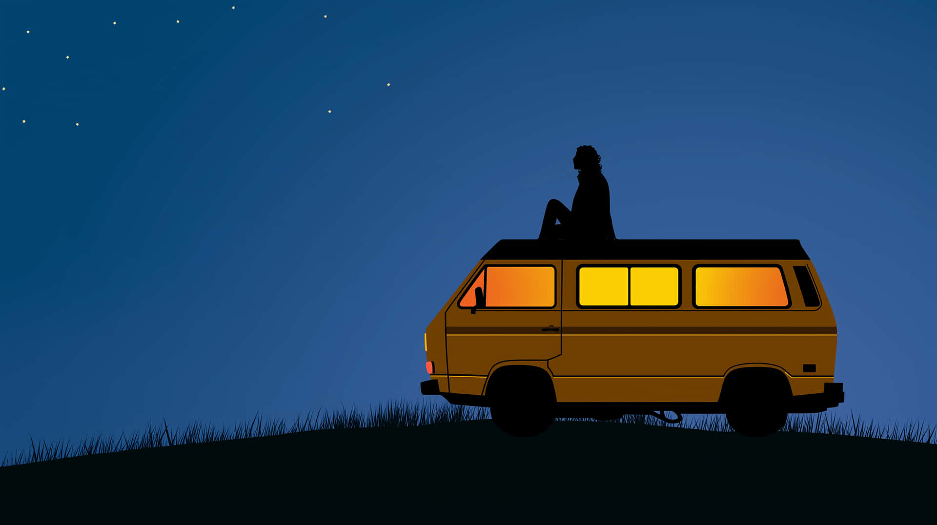 Stargazing Camper Wallpaper