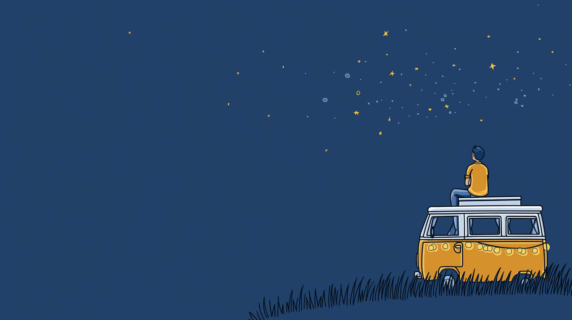 Stargazing Camper Wallpaper