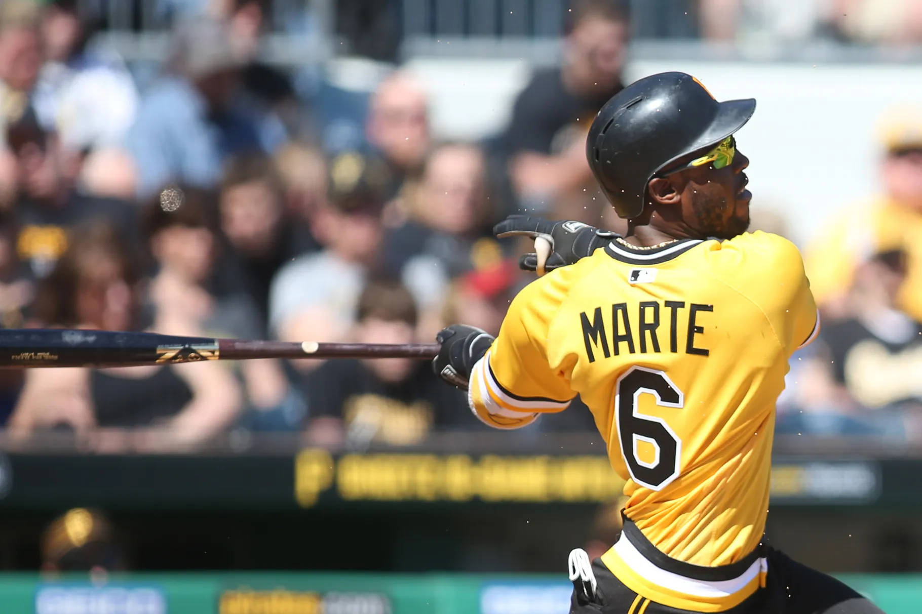Download Starling Marte In Yellow Jersey Wallpaper