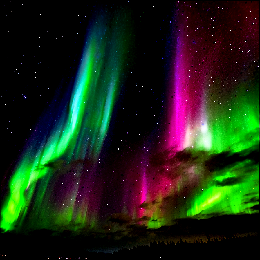 Starlit Aurora Borealis Png Rjg PNG