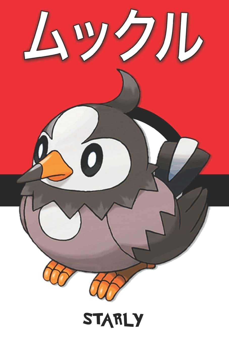 Starly With Pokeball Background Wallpaper
