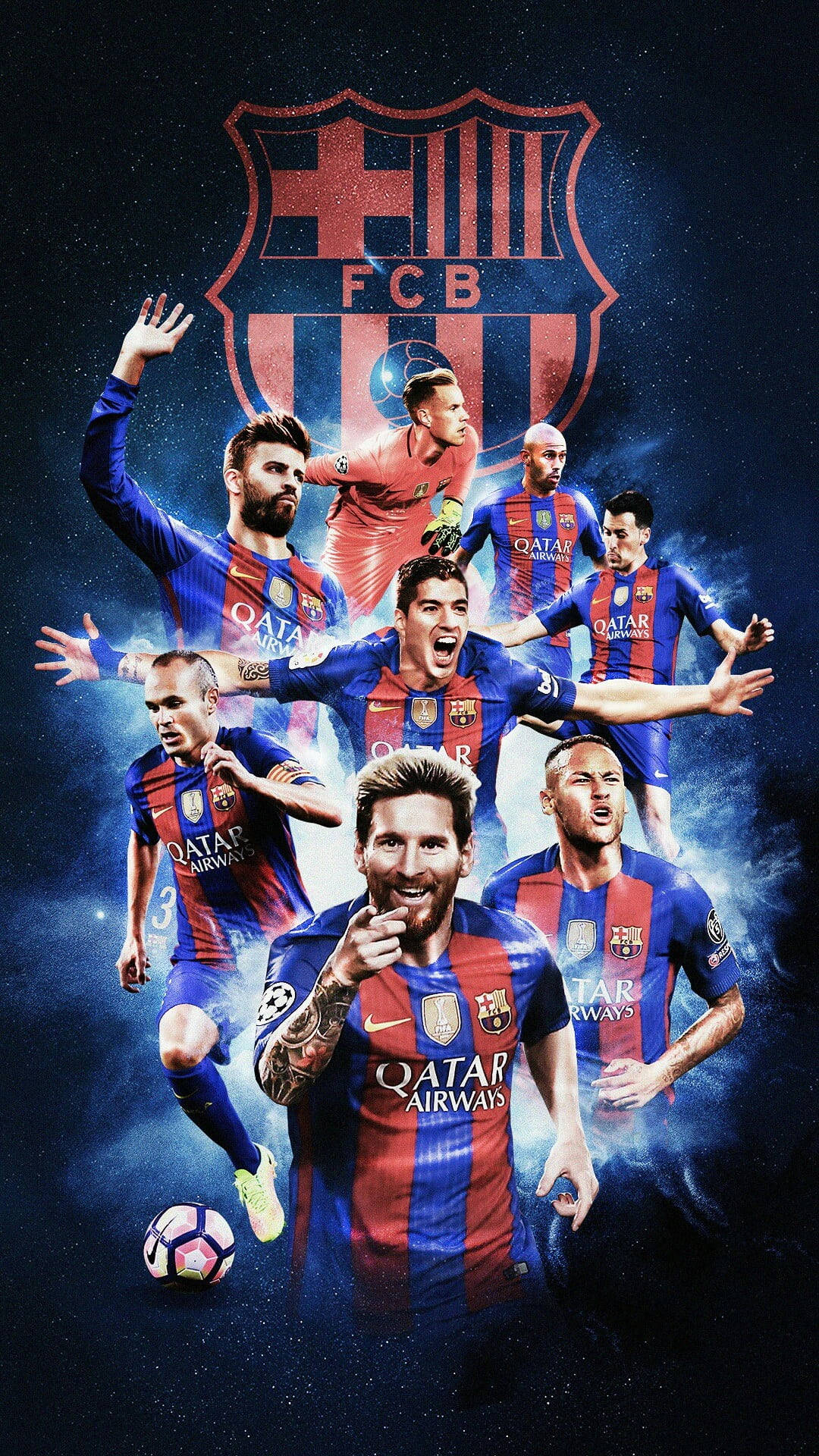 Starry Barcelona Fc Players Wallpaper