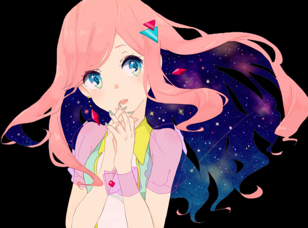 Starry Eyed Anime Girl PNG