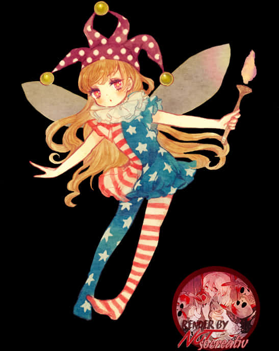 Starry Fairy Anime Art PNG