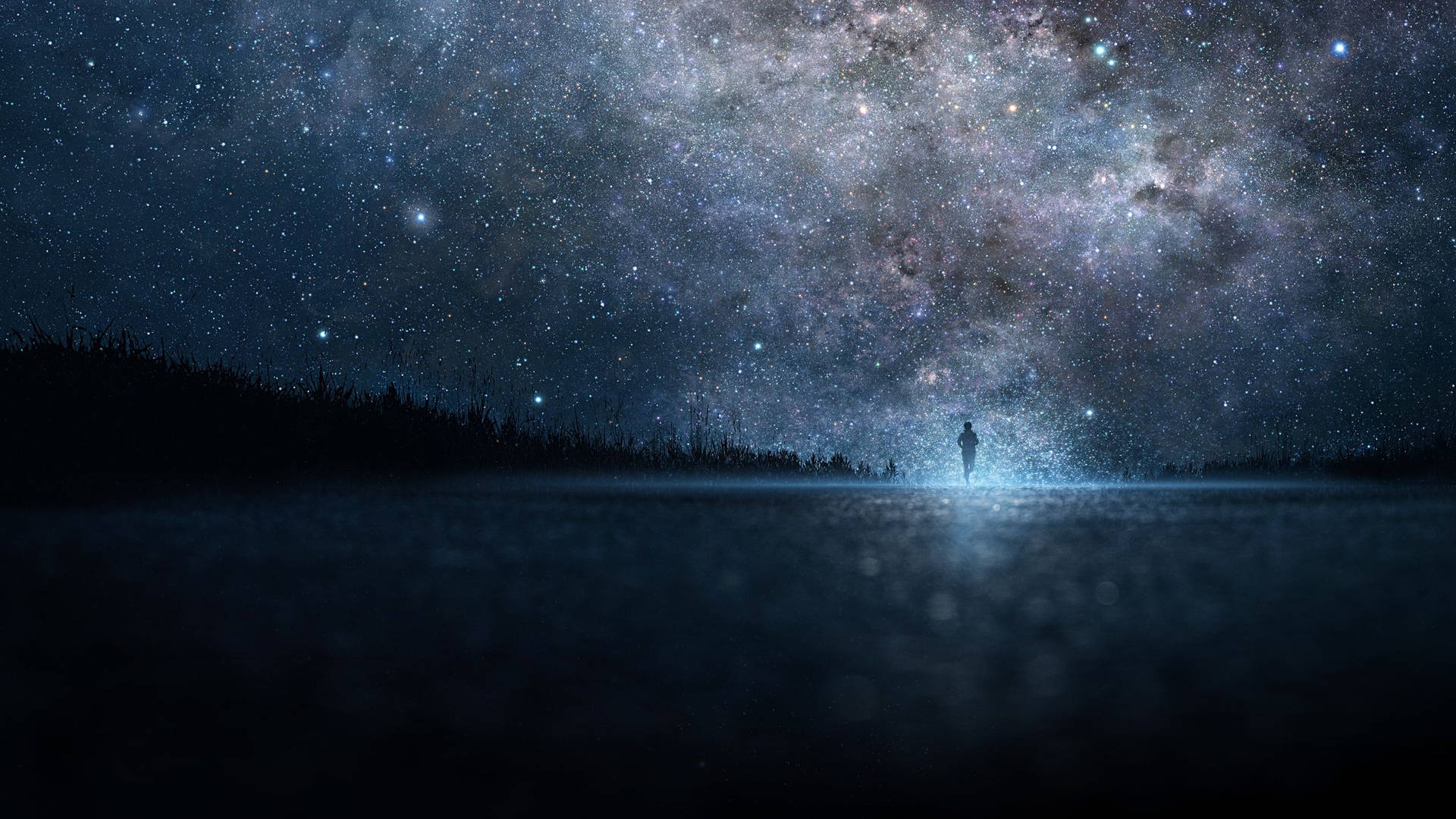 Starry Galaxy Night Macbook Pro Aesthetic Wallpaper