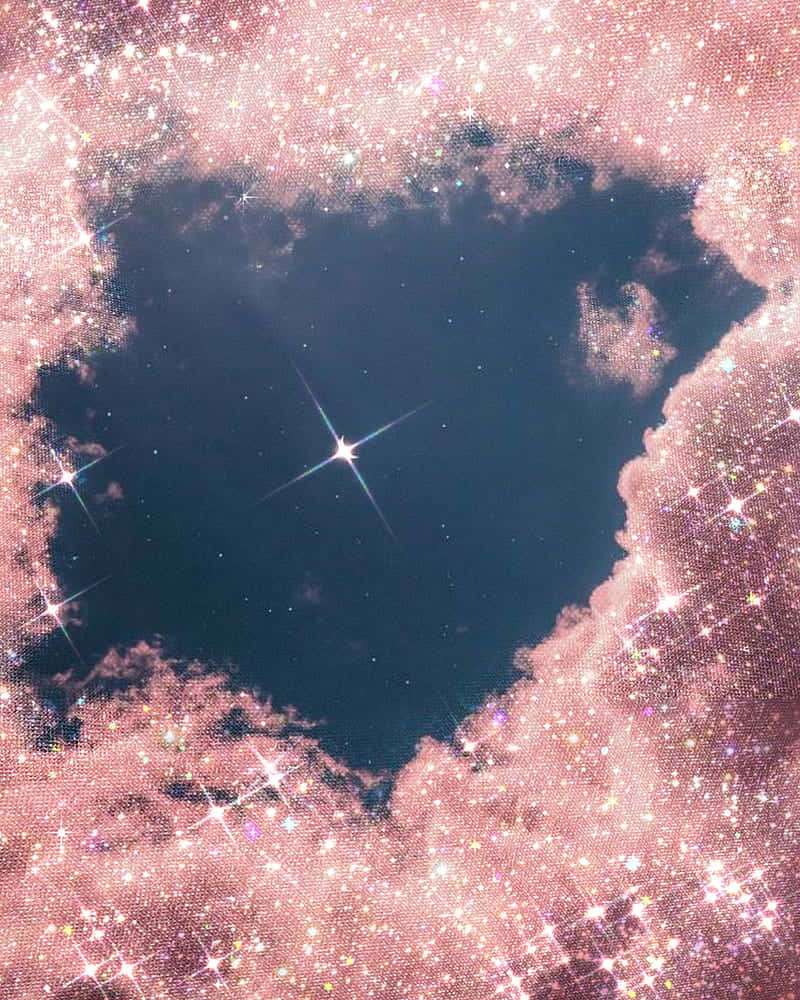 Starry Glitter Pink Clouds Aesthetic.jpg Wallpaper