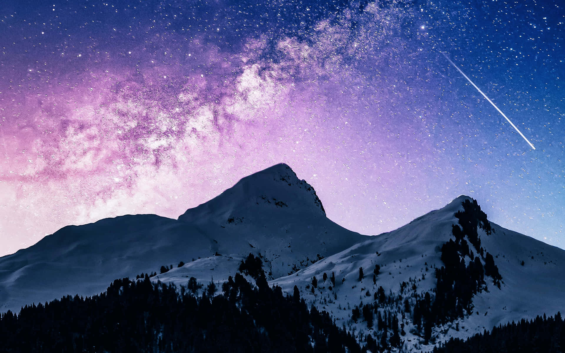 Starry Mountain Nightscape Wallpaper