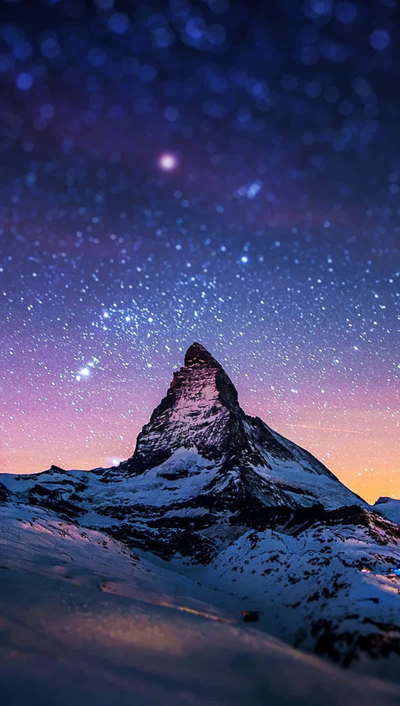 Starry_ Mountain_ Sunset Wallpaper