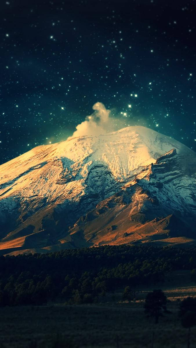 Starry Mountain Til Iphone Se Wallpaper