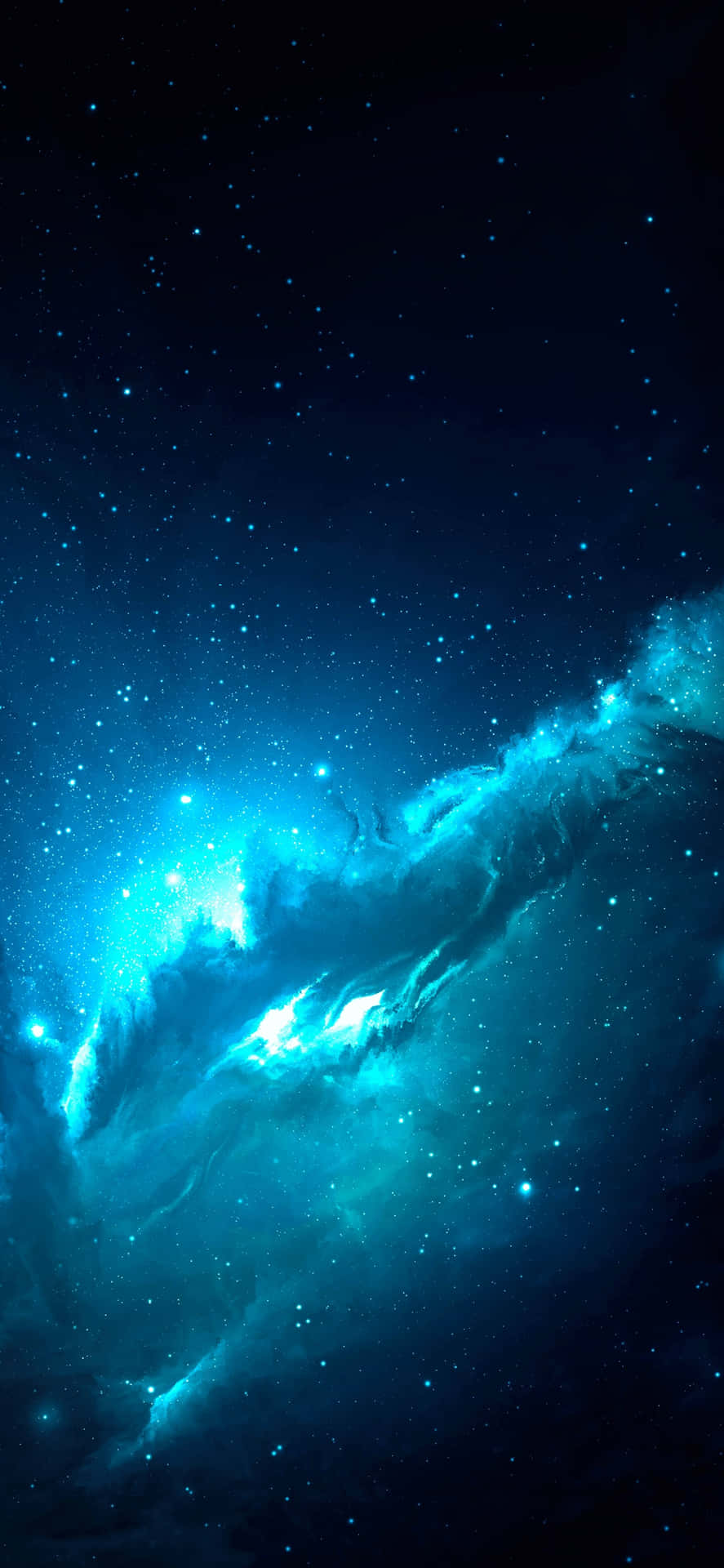 Starry Nebula Blue Space Wallpaper