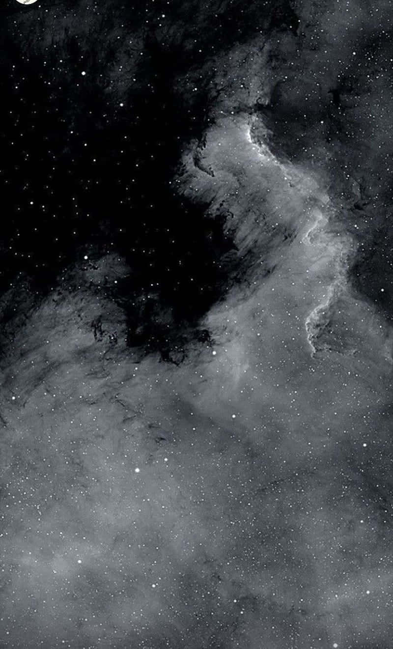Starry Nebula Texture Gray Scale Wallpaper