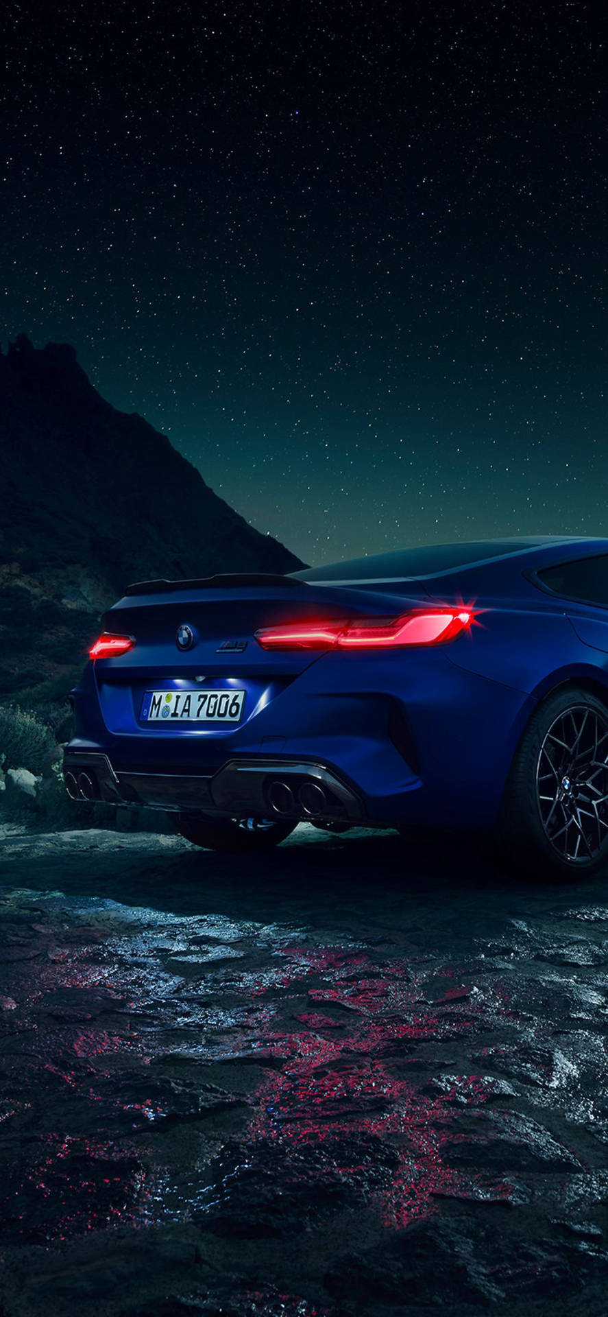 Starry Night And Blue Bmw Wallpaper