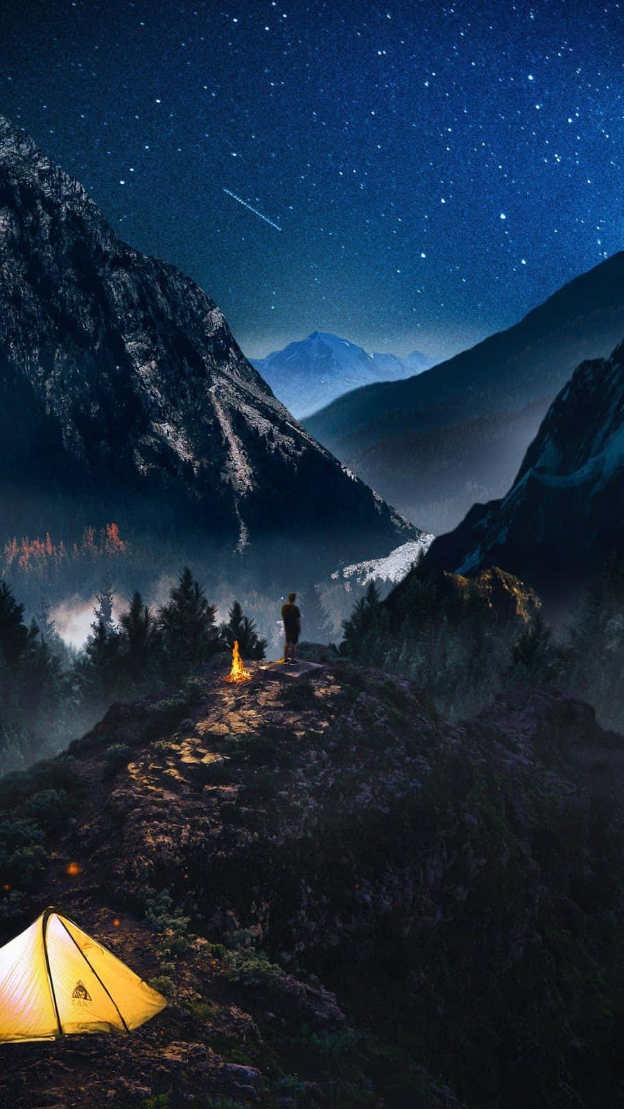 Starry Night Camping Adventure Wallpaper