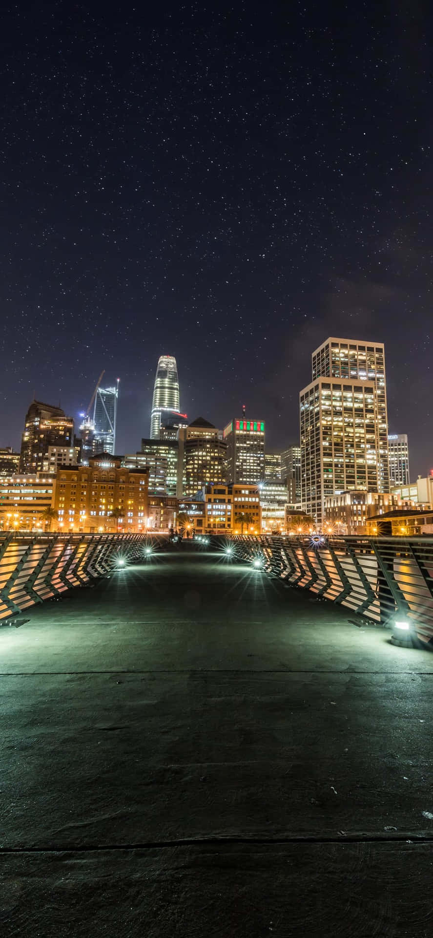 Starry Night Cityscape Wallpaper