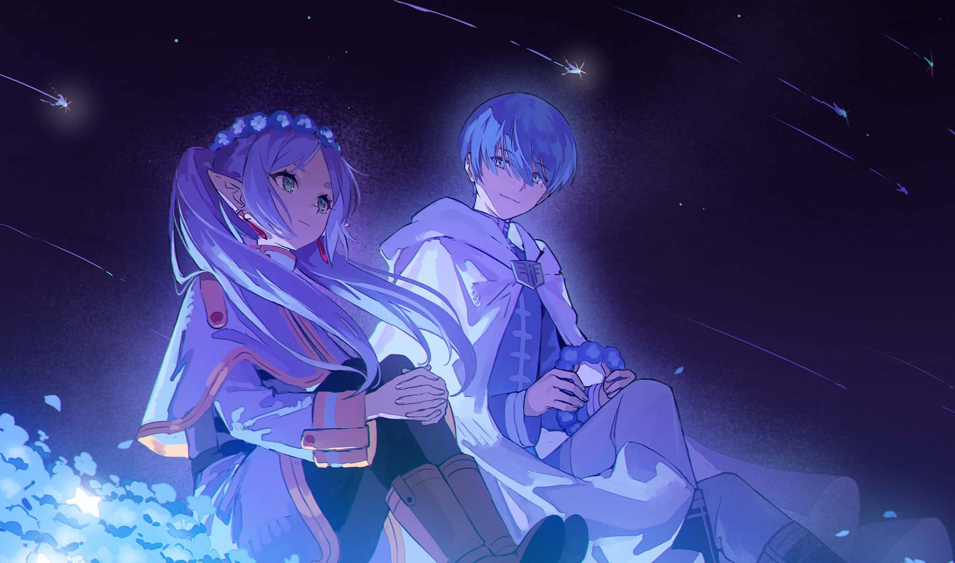 Starry Night Companions Anime Wallpaper