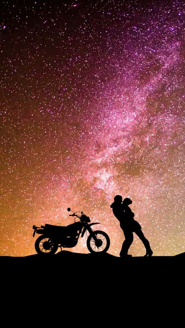 Starry Night Couple Kiss Wallpaper