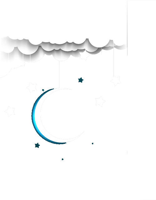 Starry Night Crescent Moon PNG
