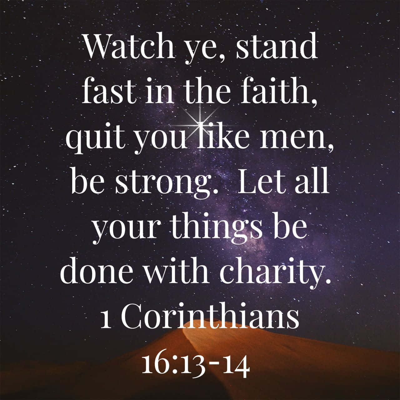 Starry Night Faith Bible Verse1 Corinthians16 Wallpaper