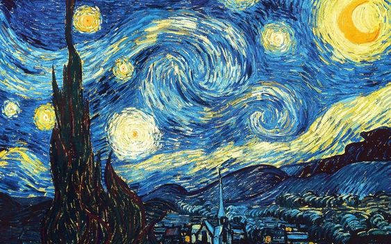 Starry Night Famous Painting Background