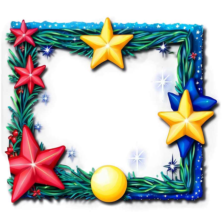 Starry Night Holiday Border Png 06132024 PNG