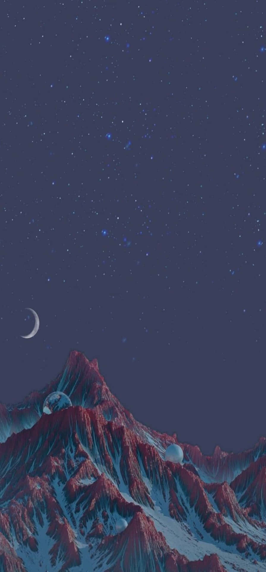 Starry Night Mountain Scape Wallpaper