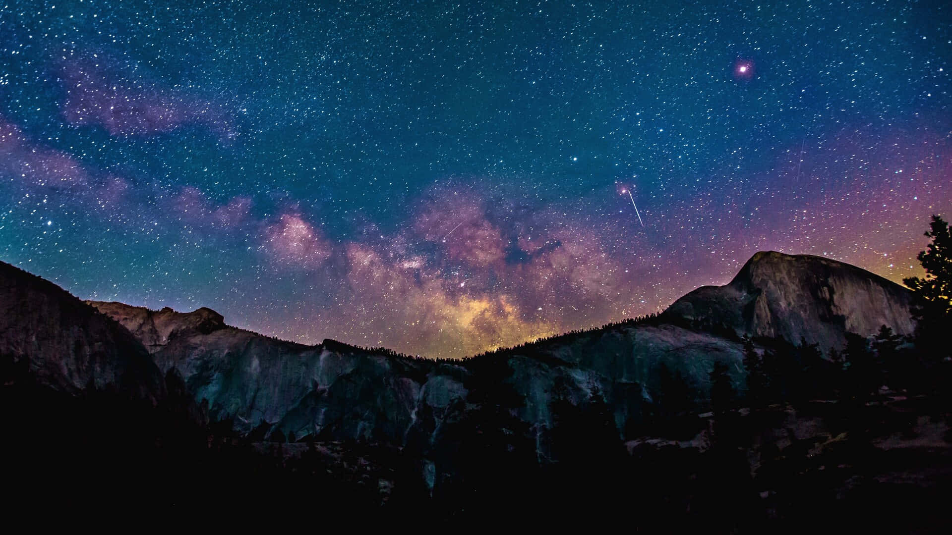 Starry_ Night_ Over_ Mountain_ Range Wallpaper