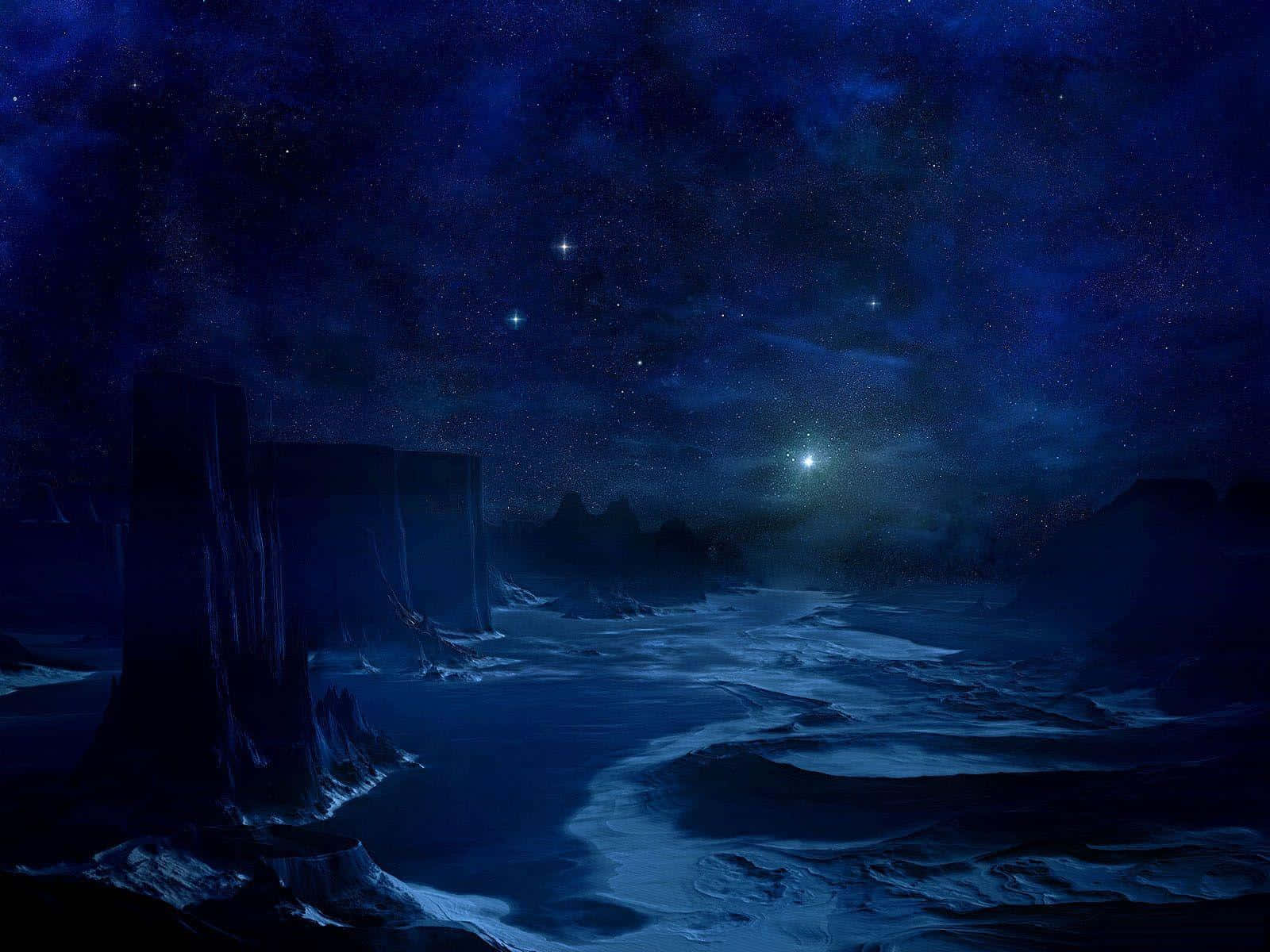 Starry_ Night_ Over_ River_ Canyon.jpg Wallpaper